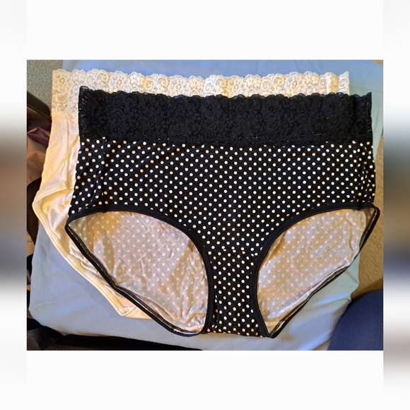Soma Other - 2 pair SOMA embracable LACE PANTIES nwt BLACK POLKA-DOT  & CREAM